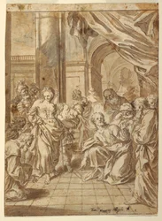 Dibujo, Cristo y la mujer adúltera, 1750-60