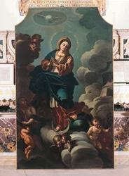 Inmaculada Concepción, pintura sobre lienzo atribuida a Francesco Solimena, Catedral de San Pardo, Larino, Molise, Italia