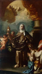 Santa Clara con un Ángel