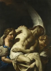 Cristo sostenido por ángeles