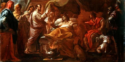 Estudio para San Mateo resucitando al hijo del rey de Etiopía (óleo sobre lienzo)