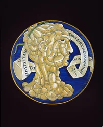 Plato con una cabeza compuesta de penes, c.1536