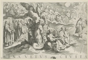 Mapa de Siena (sección superior izquierda)
Senavetus civitas virginis (título en el objeto)