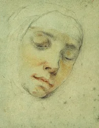 Retrato de Pasitea Crogi, sus Ojos Cerrados en Éxtasis