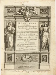 Frontispicio de "El Ensayador" de Galileo Galilei