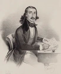 Retrato del cantante y compositor Giacinto Marras 1810-1883, 1840