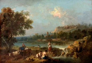 Escena de Río con Campesinos