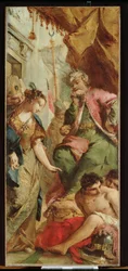 Sofronia pidiendo al rey sarraceno Aladino que libere a los prisioneros cristianos, c.1760 (óleo sobre lienzo)