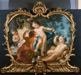 Un Sobredoor con Putti Jugando