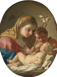 Francesco de Mura Virgen con el Niño y el Niño San Juan Bautista