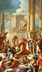 Roberto de Anjou construyendo la Iglesia de Santa Clara, Nápoles