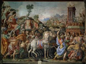 El triunfo de Marco Furio Camilo (447-365 a.C.), de la Sala dell