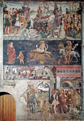 Alegoría del mes de abril: El triunfo de Venus, los decanos de Tauro, Borso d