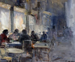 Café Schmidt de noche, de Francesco di Marino (1892-1954)