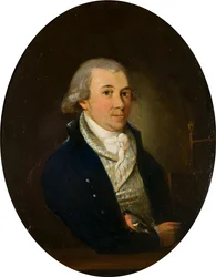 Retrato de un caballero con un camachuelo, c.1794-1872 (óleo y cobre sobre tabla)