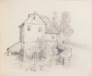 Casa del molino junto a un arroyo