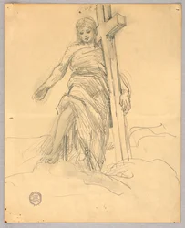 Boceto para la figura central en la Ascensión