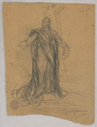 Boceto para figura central en la Ascensión