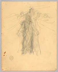 Boceto para la figura central en la Ascensión