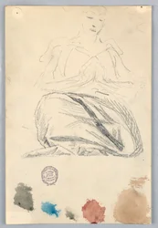 Boceto de Drapería para Figura Sentada