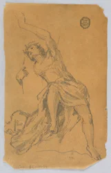 Boceto de figura con drapeado