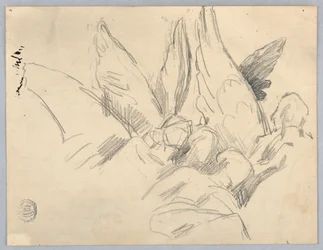 Boceto de cuatro ángeles