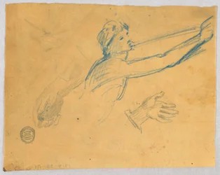 Boceto de ángel tocando la trompeta