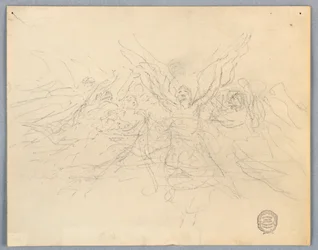 Boceto de ángeles adoradores