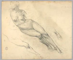 Boceto de un desnudo femenino
