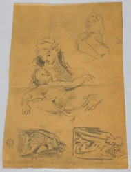 Bocetos de la Virgen y los Magos