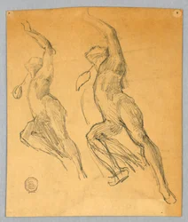 Dos bocetos de una figura desnuda