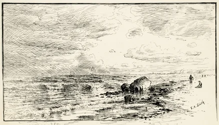 La playa cerca de Point Judith, Rhode Island