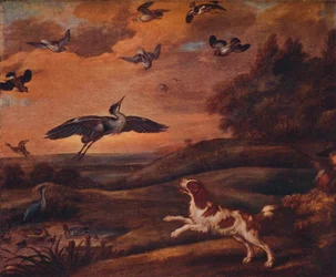 Disparando a la avefría, finales del siglo XVII, 1922