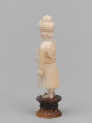Peón negro, pieza de ajedrez, India, hacia 1820