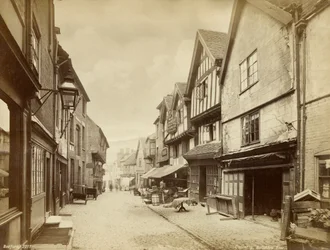 Butcher Row, calle medieval en Coventry, Warwickshire