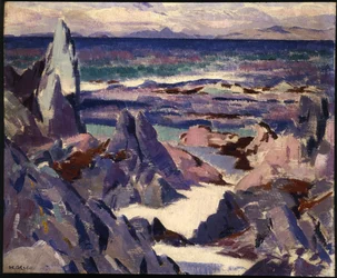 Roca de la Catedral, Rhum, desde Iona