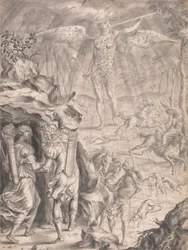 Dido y Eneas refugiados en una cueva