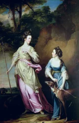 La Honorable Lady Stanhope y la Condesa de Effingham como Diana y su Acompañante
