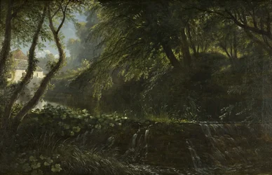 Escena del Río con Presa y Molino