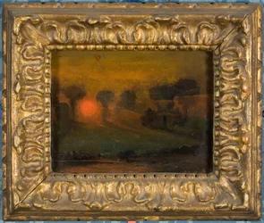 Atardecer entre árboles, c.1855