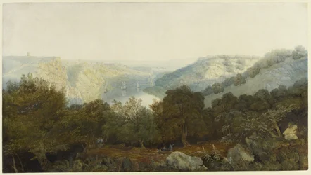 La garganta del Avon con Clifton y los Hotwells, Bristol, c.1820