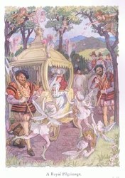 Una peregrinación real (litografía en color)