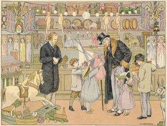 Libro de tiendas de Bedford: Toy-shop (litografía en color)