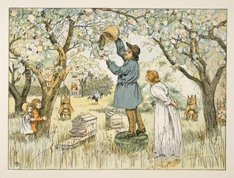 The Bee Farmer, de Four and Twenty Toilers, pub. 1900 (litografía en color)