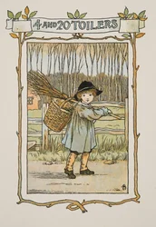 Viñeta de Four and Twenty Toilers, pub. 1900 (litografía en color)