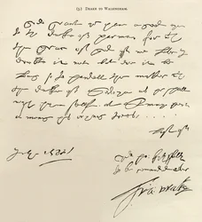 Carta de Sir Francis Drake a Sir Francis Walsingham firmada el 29 de julio de 1588, publicada en 