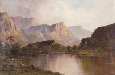 Lagos y montañas (óleo sobre lienzo)