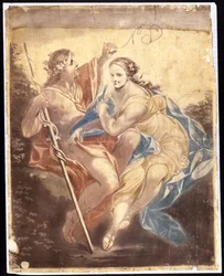Venus y Adonis (después de una pintura de Benjamin West)