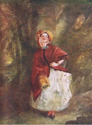 Dolly Varden, ilustración de La Biblioteca Mundial de los Mejores Libros, c.1940