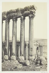 Los grandes pilares y el templo menor, Baalbec, 1857